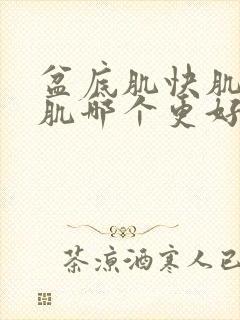 盆底肌快肌和慢肌哪个更好修复