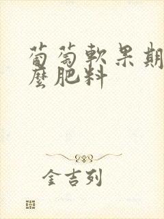 葡萄软果期施什么肥料