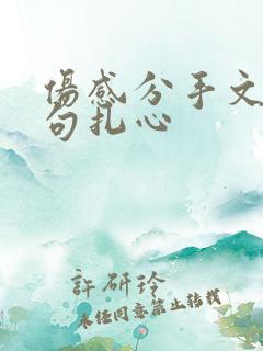 伤感分手文案短句扎心