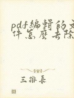pdf编辑的文件怎么去除水印