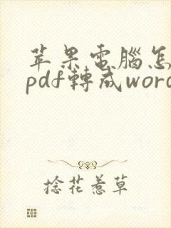 苹果电脑怎么把pdf转成word