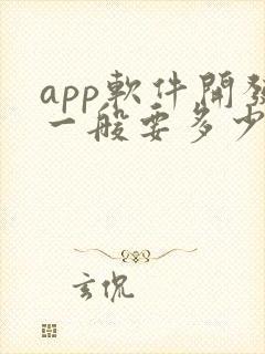 app软件开发一般要多少钱