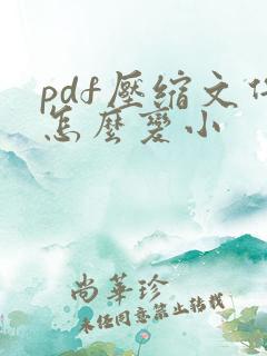 pdf压缩文件怎么变小
