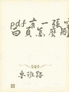 pdf有一张空白页怎么删除