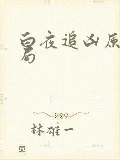白夜追凶原著结局