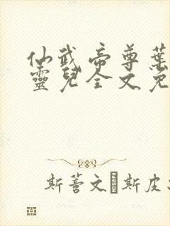 仙武帝尊叶辰楚灵儿全文免费