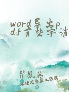 word导出pdf有些字消失了