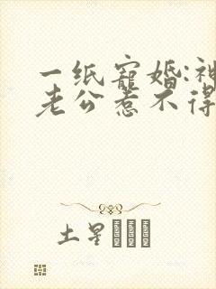 一纸宠婚:神秘老公惹不得