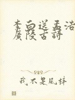 李白送孟浩然之广陵古诗