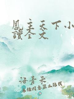 凤主天下小说阅读全文