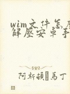 wim文件怎么解压安卓手机