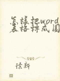 怎样把word表格转成图片