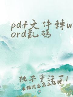 pdf文件转word乱码