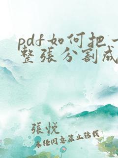 pdf如何把一整张分割成两张