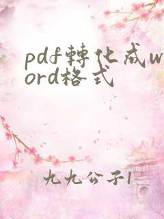 pdf转化成word格式
