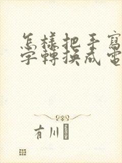 怎样把手写的文字转换成电子版的
