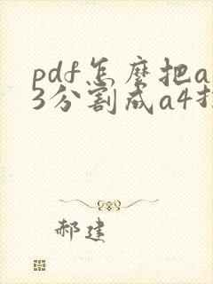 pdf怎么把a3分割成a4打印出来