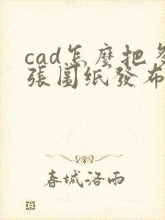 cad怎么把多张图纸发布成一个pdf