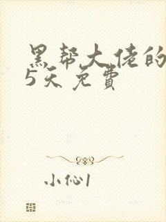 黑帮大佬的365天免费