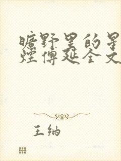 旷野里的星徐枳烟傅延全文