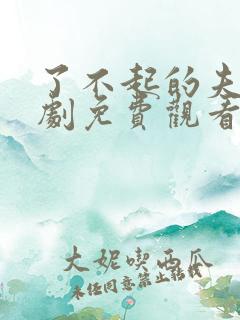 了不起的夫人短剧免费观看全集