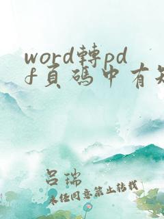 word转pdf页码中有短横线