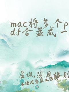 mac将多个pdf合并成一个