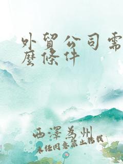 外贸公司需要什么条件