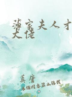 薄家夫人才是真大佬