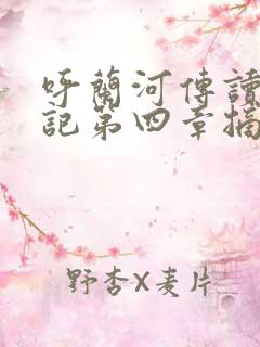 呼兰河传读书笔记第四章摘抄