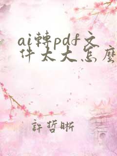 ai转pdf文件太大怎么办