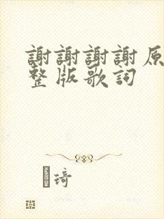 谢谢谢谢原唱完整版歌词