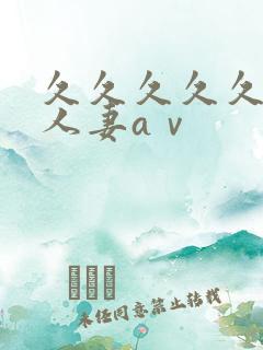 久久久久久精品人妻aⅴ