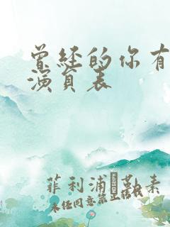 曾经的你有个梦演员表