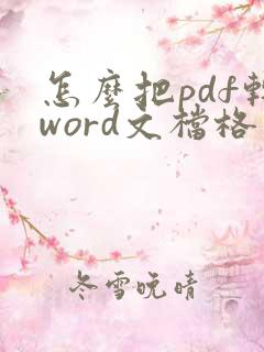 怎么把pdf转word文档格式