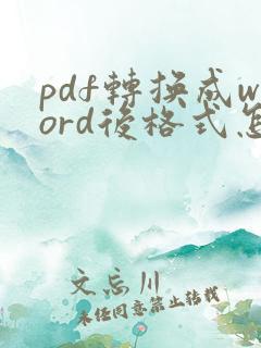 pdf转换成word后格式怎么调整