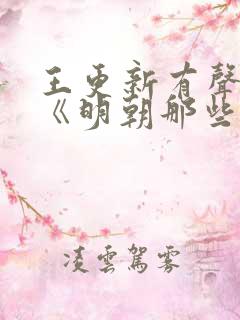 王更新有声小说《明朝那些事儿》
