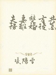 夫妻双方共同债务离婚后怎么分割