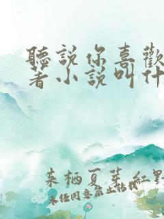 听说你喜欢我原著小说叫什么
