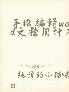 手机编辑word文档用什么软件