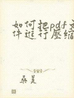 如何把pdf文件进行压缩