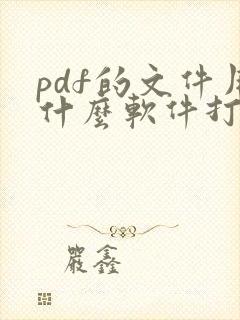 pdf的文件用什么软件打开