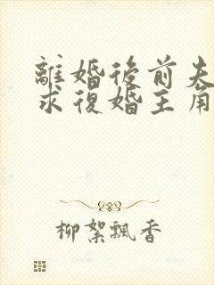 离婚后前夫哭着求复婚主角