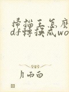 扫描王怎么把pdf转换成word