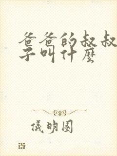 爸爸的叔叔的儿子叫什么