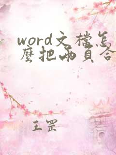 word文档怎么把两页合成一页