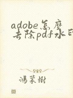 adobe怎么去除pdf水印