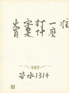 火字打一准确生肖是什么