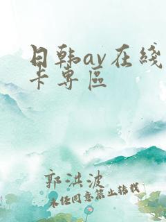 日韩av在线不卡专区