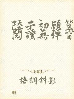 陆子初顾笙免费阅读无弹窗笔趣阁